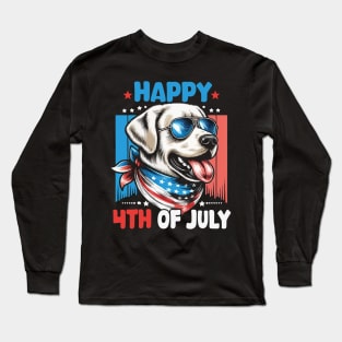 Patriotic American Labrador Retriever Happy 4th of July Long Sleeve T-Shirt